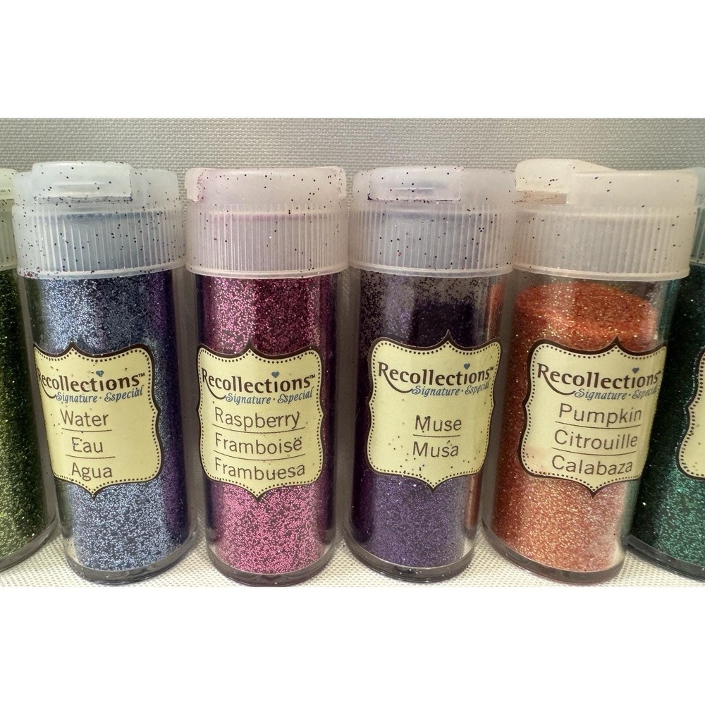 Glitter Set By Recollections - 11 of 12 Shaker Bottles Rainbow Multi Colors